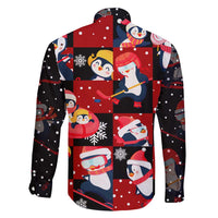 Penguin Winter Sports Christmas Family Matching Short Sleeve Bodycon Dress and Hawaiian Shirt Cute Holiday Ski Snow Fun - Wonder Print Shop