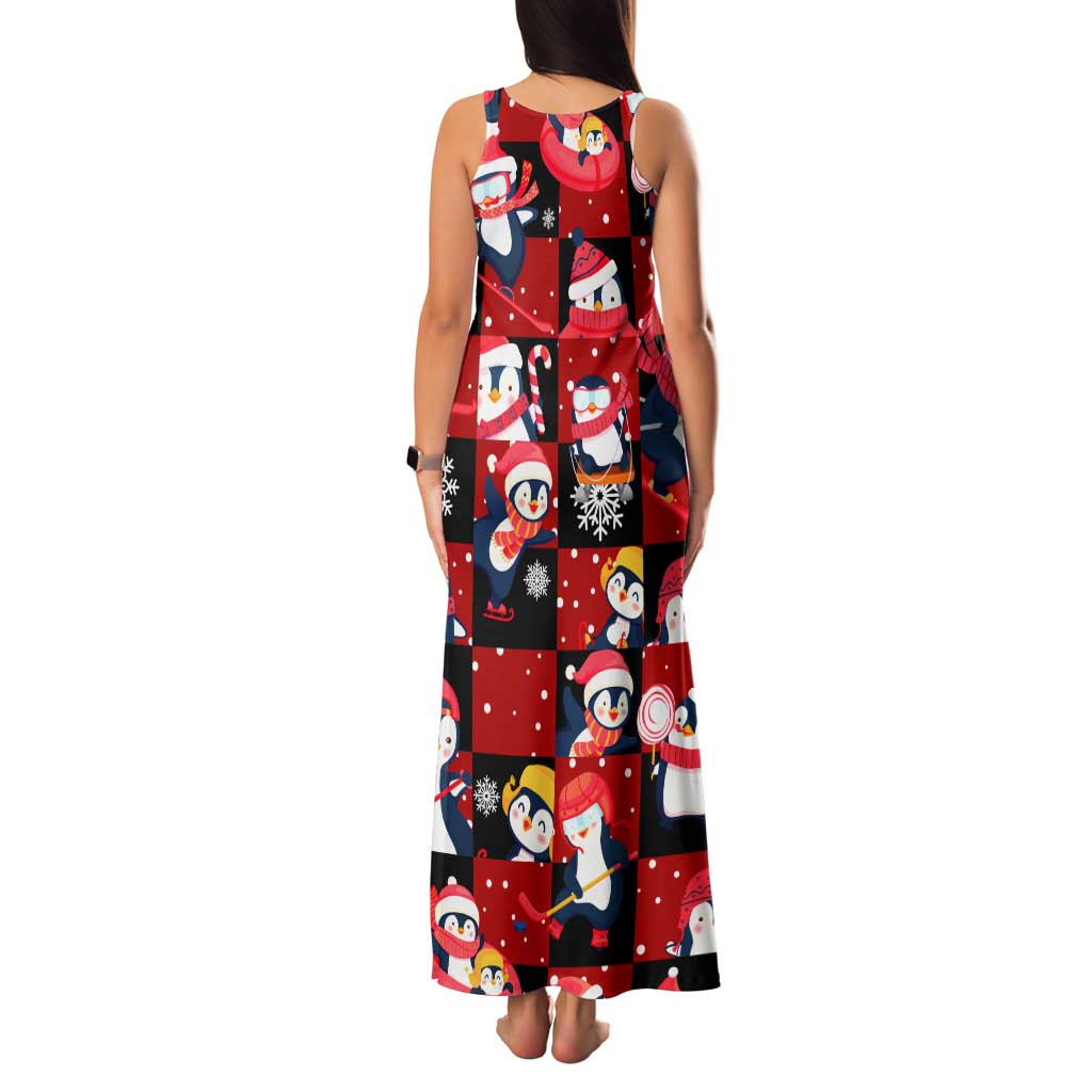 Penguin Winter Sports Christmas Family Matching Tank Maxi Dress and Hawaiian Shirt Cute Holiday Ski Snow Fun - Wonder Print Shop
