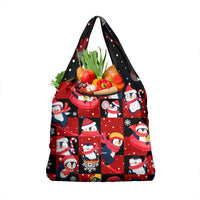 Penguin Winter Sports Christmas Grocery Bag Cute Holiday Ski Snow Fun - Wonder Print Shop