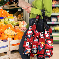 Penguin Winter Sports Christmas Grocery Bag Cute Holiday Ski Snow Fun - Wonder Print Shop