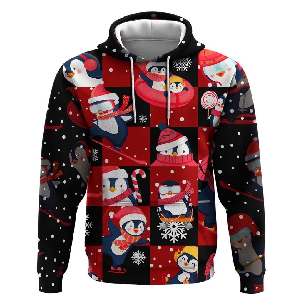 Penguin Winter Sports Christmas Hoodie Cute Holiday Ski Snow Fun - Wonder Print Shop