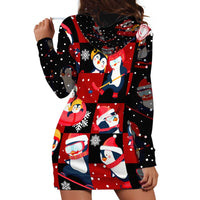 Penguin Winter Sports Christmas Hoodie Dress Cute Holiday Ski Snow Fun - Wonder Print Shop