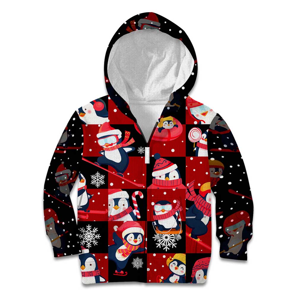 Penguin Winter Sports Christmas Kid Hoodie Cute Holiday Ski Snow Fun - Wonder Print Shop