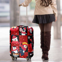 Penguin Winter Sports Christmas Luggage Cover Cute Holiday Ski Snow Fun - Wonder Print Shop
