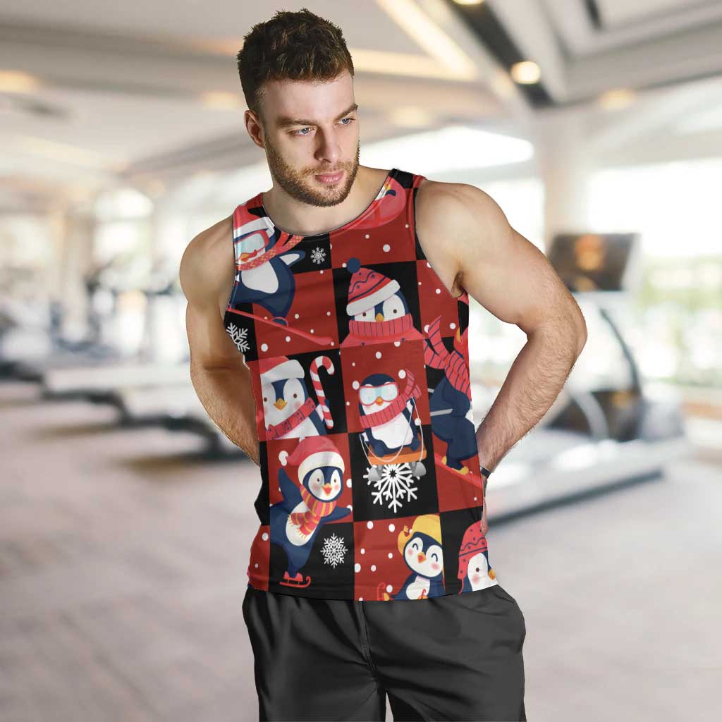 Penguin Winter Sports Christmas Men Tank Top Cute Holiday Ski Snow Fun - Wonder Print Shop