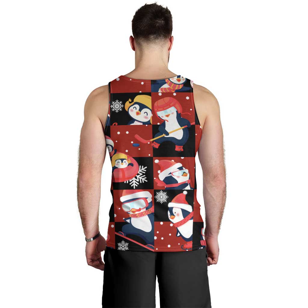 Penguin Winter Sports Christmas Men Tank Top Cute Holiday Ski Snow Fun - Wonder Print Shop