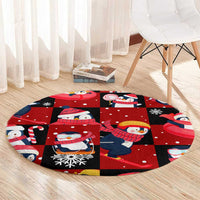 Penguin Winter Sports Christmas Round Carpet Cute Holiday Ski Snow Fun - Wonder Print Shop