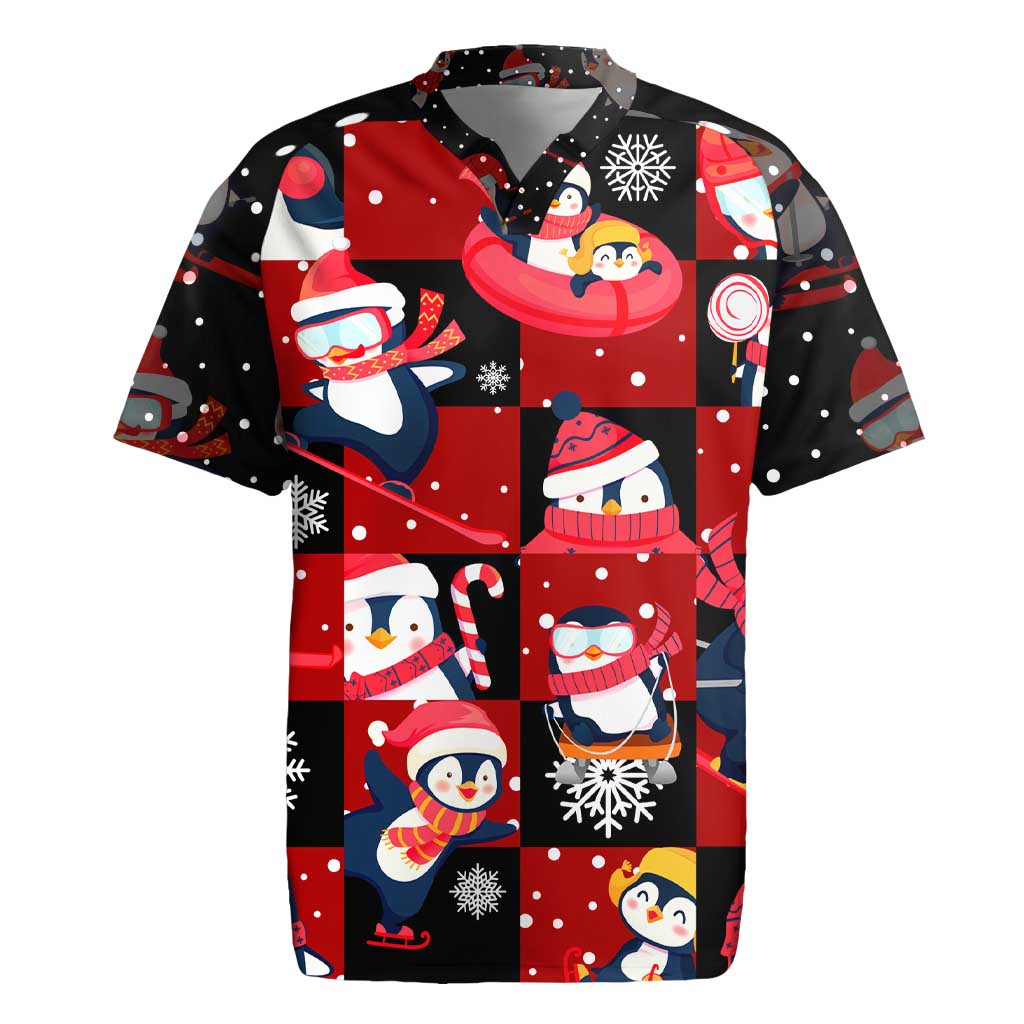 Penguin Winter Sports Christmas Rugby Jersey Cute Holiday Ski Snow Fun - Wonder Print Shop
