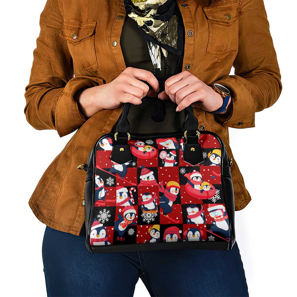 Penguin Winter Sports Christmas Shoulder Handbag Cute Holiday Ski Snow Fun - Wonder Print Shop