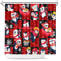 Penguin Winter Sports Christmas Shower Curtain Cute Holiday Ski Snow Fun - Wonder Print Shop