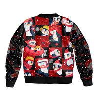 Penguin Winter Sports Christmas Sleeve Zip Bomber Jacket Cute Holiday Ski Snow Fun - Wonder Print Shop