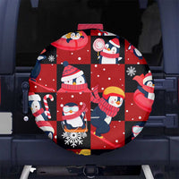 Penguin Winter Sports Christmas Spare Tire Cover Cute Holiday Ski Snow Fun - Wonder Print Shop