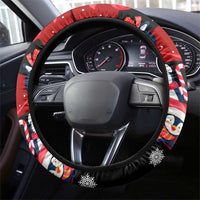 Penguin Winter Sports Christmas Steering Wheel Cover Cute Holiday Ski Snow Fun - Wonder Print Shop
