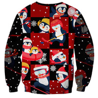 Penguin Winter Sports Christmas Sweatshirt Cute Holiday Ski Snow Fun - Wonder Print Shop