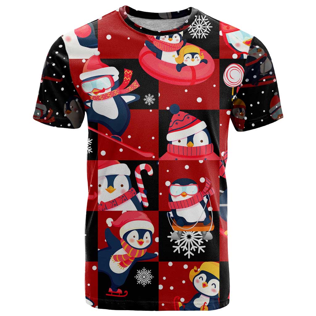 Penguin Winter Sports Christmas T Shirt Cute Holiday Ski Snow Fun - Wonder Print Shop