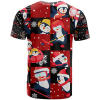 Penguin Winter Sports Christmas T Shirt Cute Holiday Ski Snow Fun - Wonder Print Shop