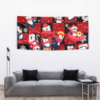 Penguin Winter Sports Christmas Tapestry Cute Holiday Ski Snow Fun - Wonder Print Shop