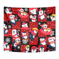 Penguin Winter Sports Christmas Tapestry Cute Holiday Ski Snow Fun - Wonder Print Shop