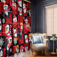 Penguin Winter Sports Christmas Window Curtain Cute Holiday Ski Snow Fun - Wonder Print Shop