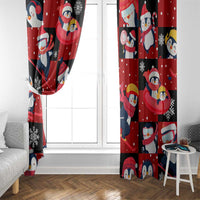 Penguin Winter Sports Christmas Window Curtain Cute Holiday Ski Snow Fun - Wonder Print Shop