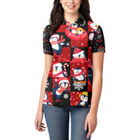 Penguin Winter Sports Christmas Women Polo Shirt Cute Holiday Ski Snow Fun - Wonder Print Shop