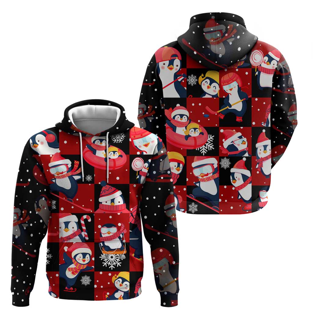Penguin Winter Sports Christmas Zip Hoodie Cute Holiday Ski Snow Fun - Wonder Print Shop