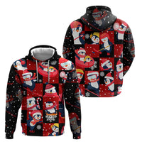 Penguin Winter Sports Christmas Zip Hoodie Cute Holiday Ski Snow Fun - Wonder Print Shop