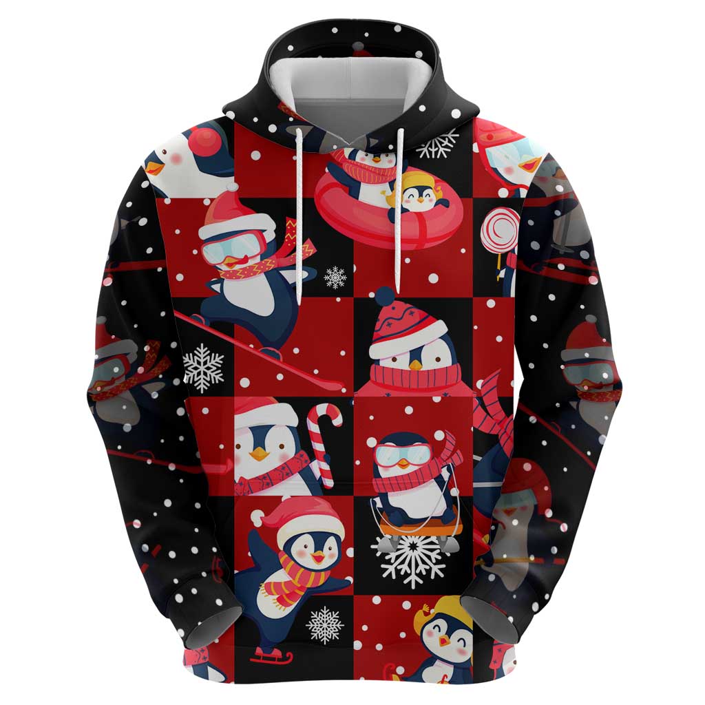 Penguin Winter Sports Christmas Zip Hoodie Cute Holiday Ski Snow Fun - Wonder Print Shop