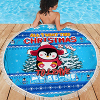 Funny Grumpy Penguin Christmas Beach Blanket All I Want for Christmas Is You To Leave Me Alone - Wonder Print Shop