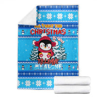 Funny Grumpy Penguin Christmas Blanket All I Want for Christmas Is You To Leave Me Alone - Wonder Print Shop