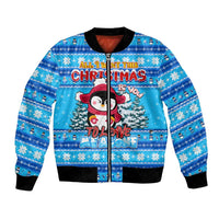 Funny Grumpy Penguin Christmas Bomber Jacket All I Want for Christmas Is You To Leave Me Alone - Wonder Print Shop