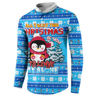 Funny Grumpy Penguin Christmas Button Sweatshirt All I Want for Christmas Is You To Leave Me Alone - Wonder Print Shop