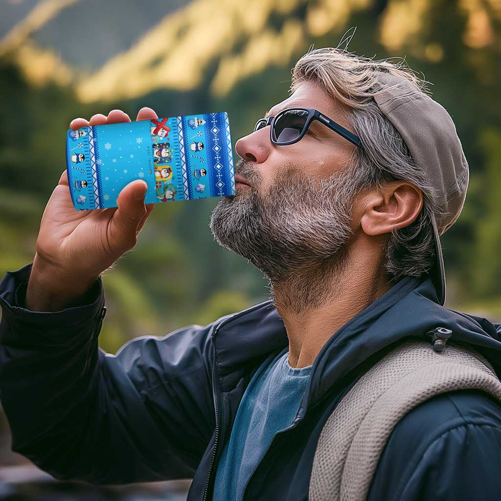 Funny Grumpy Penguin Christmas 4 in 1 Can Cooler Tumbler All I Want for Christmas Is You To Leave Me Alone - Wonder Print Shop