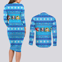 Funny Grumpy Penguin Christmas Couples Matching Long Sleeve Bodycon Dress and Long Sleeve Button Shirt All I Want for Christmas Is You To Leave Me Alone - Wonder Print Shop