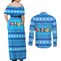 Funny Grumpy Penguin Christmas Couples Matching Off Shoulder Maxi Dress and Long Sleeve Button Shirt All I Want for Christmas Is You To Leave Me Alone - Wonder Print Shop