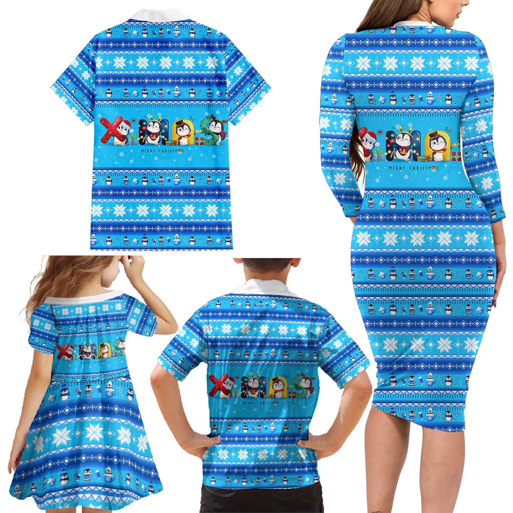 Funny Grumpy Penguin Christmas Family Matching Long Sleeve Bodycon Dress and Hawaiian Shirt All I Want for Christmas Is You To Leave Me Alone - Wonder Print Shop