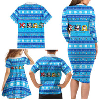 Funny Grumpy Penguin Christmas Family Matching Long Sleeve Bodycon Dress and Hawaiian Shirt All I Want for Christmas Is You To Leave Me Alone - Wonder Print Shop