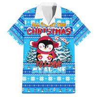 Funny Grumpy Penguin Christmas Family Matching Off The Shoulder Long Sleeve Dress and Hawaiian Shirt All I Want for Christmas Is You To Leave Me Alone - Wonder Print Shop