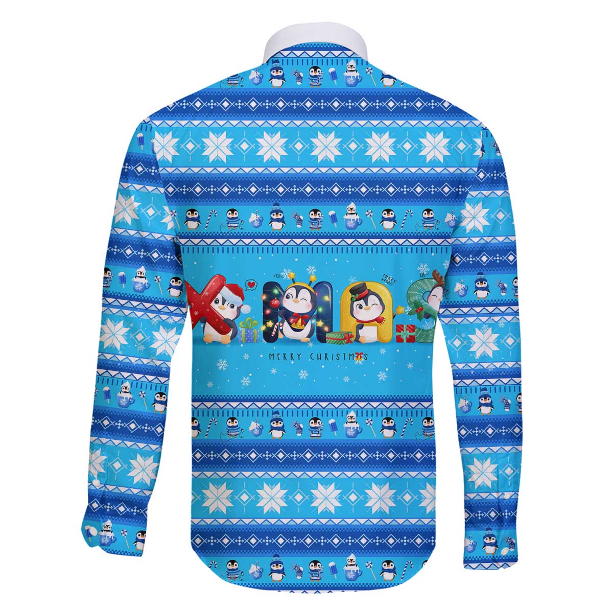 Funny Grumpy Penguin Christmas Family Matching Off The Shoulder Long Sleeve Dress and Hawaiian Shirt All I Want for Christmas Is You To Leave Me Alone - Wonder Print Shop