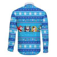 Funny Grumpy Penguin Christmas Family Matching Off The Shoulder Long Sleeve Dress and Hawaiian Shirt All I Want for Christmas Is You To Leave Me Alone - Wonder Print Shop