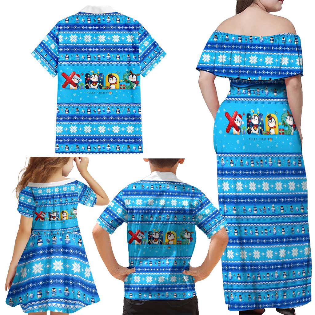 Funny Grumpy Penguin Christmas Family Matching Off Shoulder Maxi Dress and Hawaiian Shirt All I Want for Christmas Is You To Leave Me Alone - Wonder Print Shop