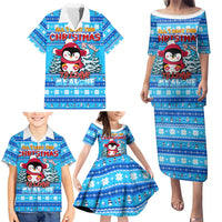 Funny Grumpy Penguin Christmas Family Matching Puletasi and Hawaiian Shirt All I Want for Christmas Is You To Leave Me Alone - Wonder Print Shop