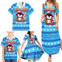 Funny Grumpy Penguin Christmas Family Matching Summer Maxi Dress and Hawaiian Shirt All I Want for Christmas Is You To Leave Me Alone - Wonder Print Shop