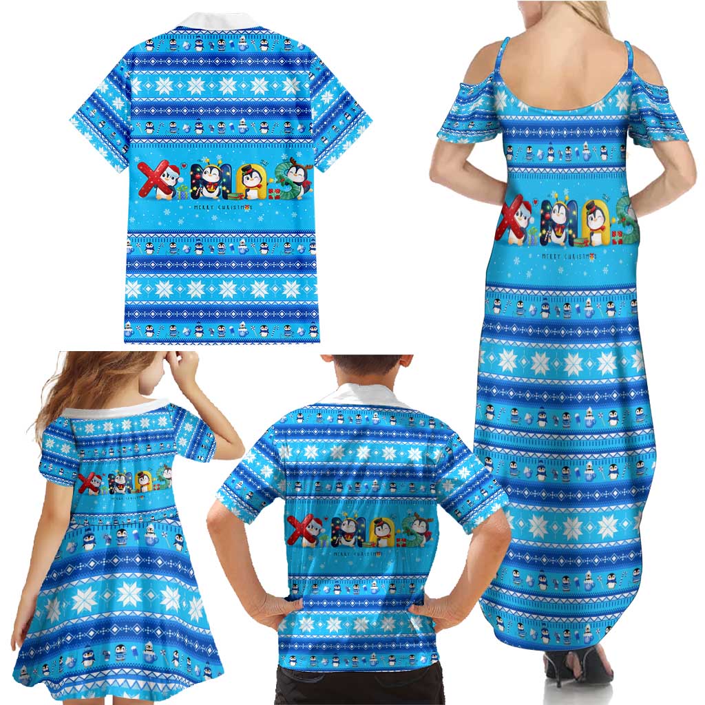 Funny Grumpy Penguin Christmas Family Matching Summer Maxi Dress and Hawaiian Shirt All I Want for Christmas Is You To Leave Me Alone - Wonder Print Shop