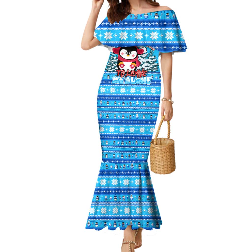 Funny Grumpy Penguin Christmas Mermaid Dress All I Want for Christmas Is You To Leave Me Alone - Wonder Print Shop