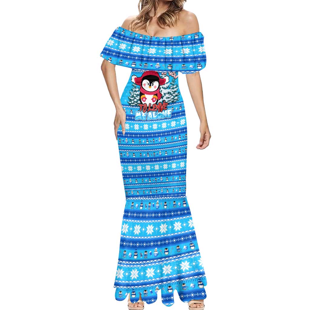 Funny Grumpy Penguin Christmas Mermaid Dress All I Want for Christmas Is You To Leave Me Alone - Wonder Print Shop