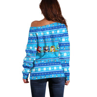 Funny Grumpy Penguin Christmas Off Shoulder Sweater All I Want for Christmas Is You To Leave Me Alone - Wonder Print Shop