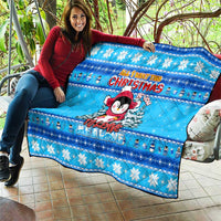 Funny Grumpy Penguin Christmas Quilt All I Want for Christmas Is You To Leave Me Alone - Wonder Print Shop