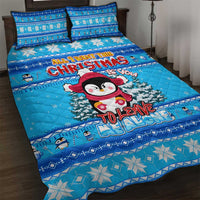 Funny Grumpy Penguin Christmas Quilt Bed Set All I Want for Christmas Is You To Leave Me Alone - Wonder Print Shop