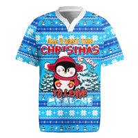 Funny Grumpy Penguin Christmas Rugby Jersey All I Want for Christmas Is You To Leave Me Alone - Wonder Print Shop